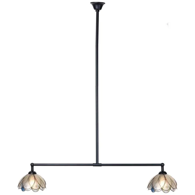 Coloured by Art Tiffany T-lamp 2 lichts Sparkling Pioenroos - Art Deco Trade Zwart