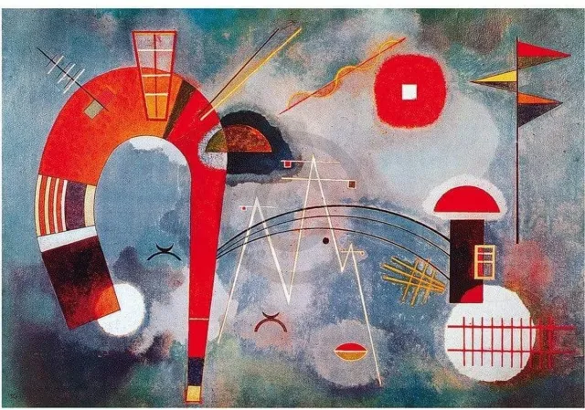 PGM Kunstdruk Wassily Kandinsky - Rond et pointu 100x70cm Divers