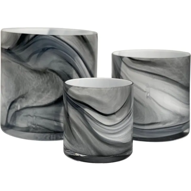 Vase The World Waxinelichthouder Celtic Marble Ø12 x H12 cm - Vase the World Grijs