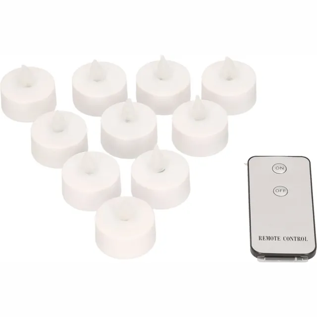 Anna's Collection LED waxinelichtjes - 10x st - vlam - D4 cm - afstandsbediening - theelichtjes Geel