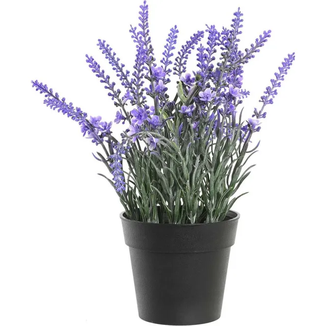 Item International Items Kunstplant/bloem Lavendel - in bloempot - paarse bloemen - 15 x 27 cm