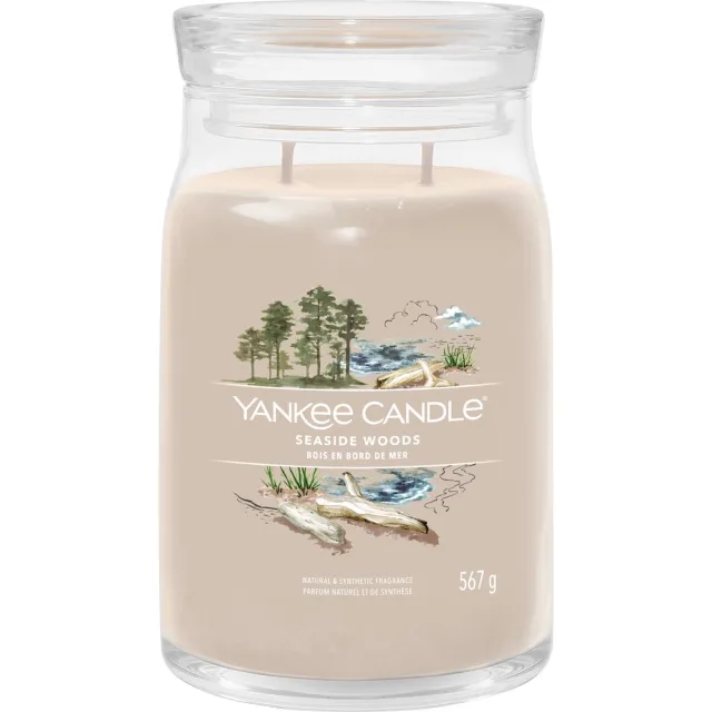 Yankee Candle Seaside Woods Large Jar Geurkaars - 90 branduren - twee lonten Beige