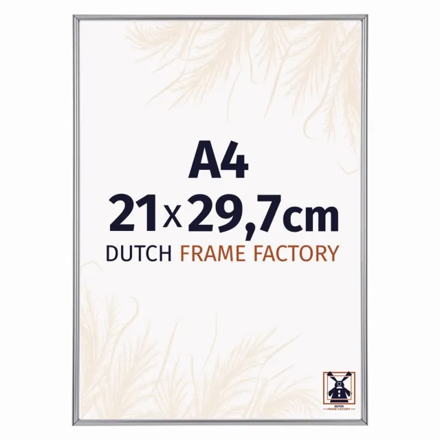 Dutch Frame Factory Fotolijst A4 21x29,7 cm - Kunststof - Zilver Hoogglans - Angers
