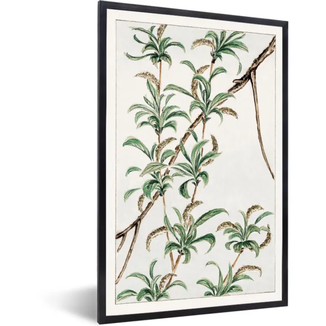 FrameYourWall Fotolijst inclusief poster - Posterlijst vintage - Photo frame - Zwarte lijst 40x60 - Poster jungle - Voor volwassenen - Fotokader Japandi - Fotolijstje slaapkamer - Decoratie woonkamer - Muurdecoratie accessoires- Posters Vintage - Jungle