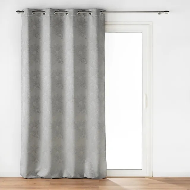 Douceur d intérieur Douceur d'intérieur - Jacquard gordijn met ringen TEORA, grijs, 140 x 260 cm