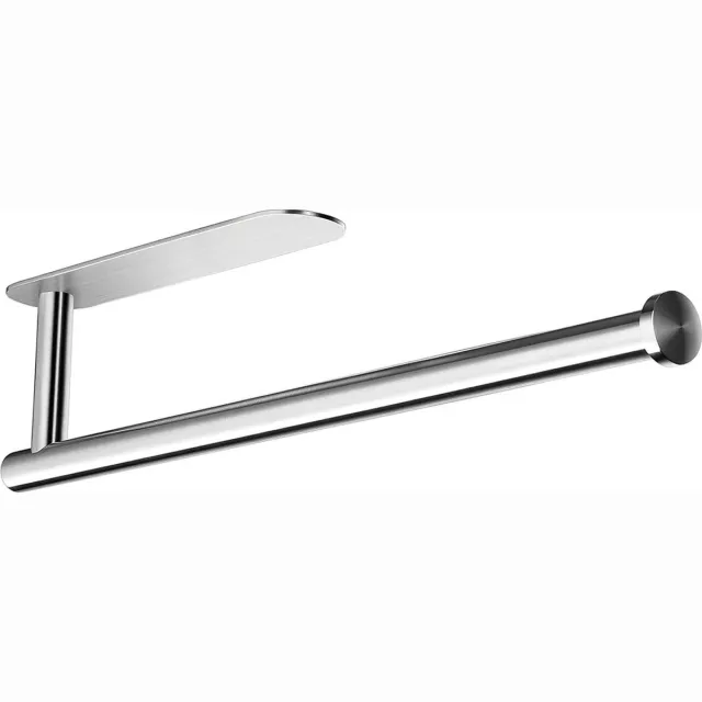 Ayangoods Keukenrolhouder Zelfklevend - Hangende Keukenpapierhouder voor Muur - Keukenrol Dispenser met Stevige Zelfklevende Strip - Modern Design - Ruimtebesparend en Gemakkelijk te Installeren - Keuken Accessoire voor Efficiënt Gebruik van Keukenpapier Zwart
