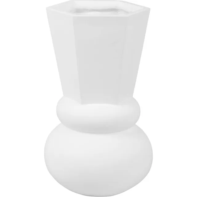 Present Time Vaas Geo Crown - Wit - Ø15cm - Scandinavisch,Modern