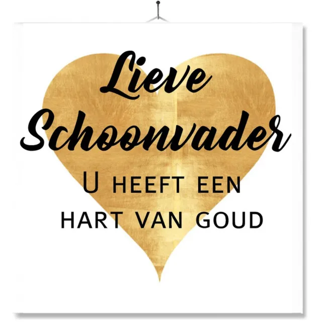 MC Living Tegel Met Opdruk | Geschenk | Kado | Lieve schoonvader u heeft een hart van goud Multi-Color