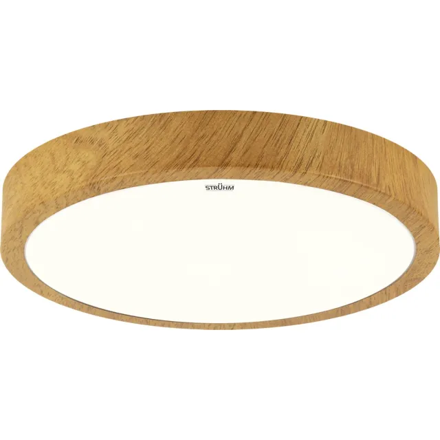 STRÜHM ATUT - Led Plafondlamp - Houtlook -Oak kleur - opbouwlamp - 36w - 4100K Daglicht - 4010 Lumen - Rond - 480 mm - IP44