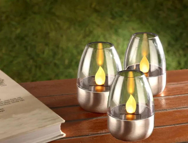 Wetelux Solar Theelichtjes - Set van 3 Zilver