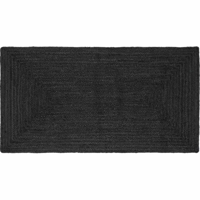 vidaXL Gebied - Tapijt - Donkergrijs - 100 - x - 200 - cm - Jute