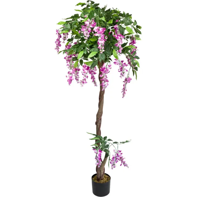 Decovego Kunstmatige Plant Wisteria Chinese Blauweregen Decoratie 1,6m Echt Hout Decovego