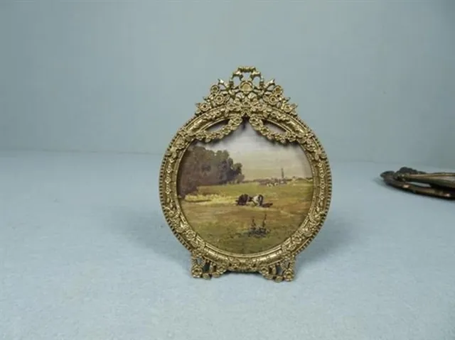 Meander Ovaal Fotolijstje – Antiek Bruin – 10×2×13 cm – Stijlvol & Decoratief Zie foto