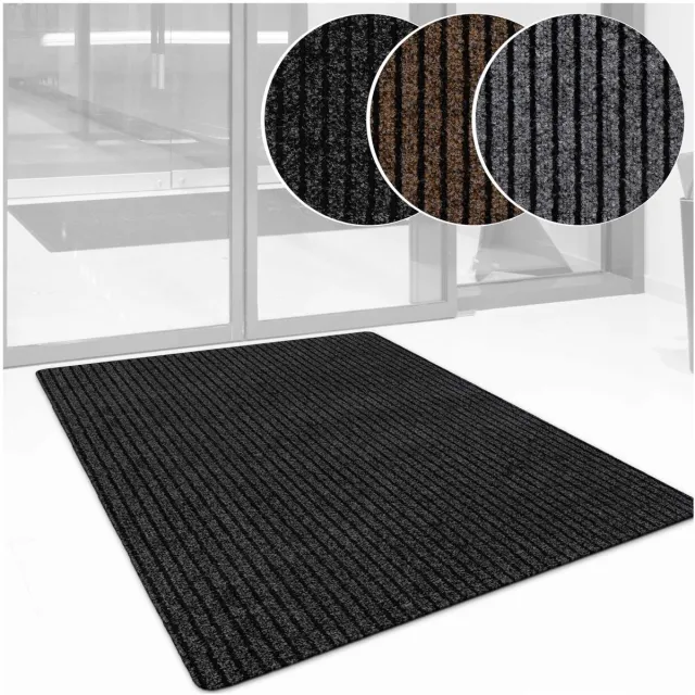 ANRO Mischa Deurmat Zwart 150x90 cm - Antislip - Rubberen rug