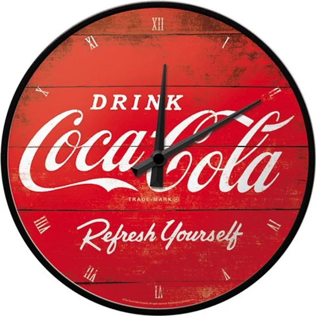 Nostalgic-Art Wandklok - rond - Coca Cola print - metaal - D 31cm Multi