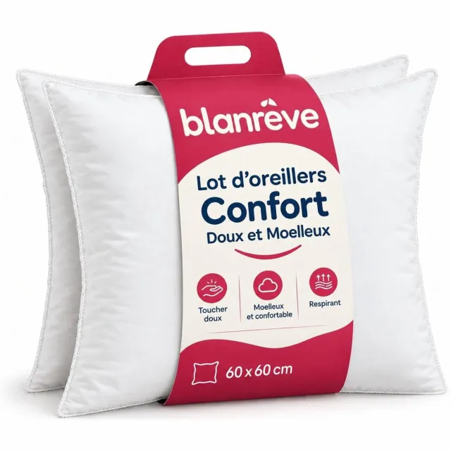Duraxl Sierkussen - 60 x 60 cm - Set van 2 - Wit