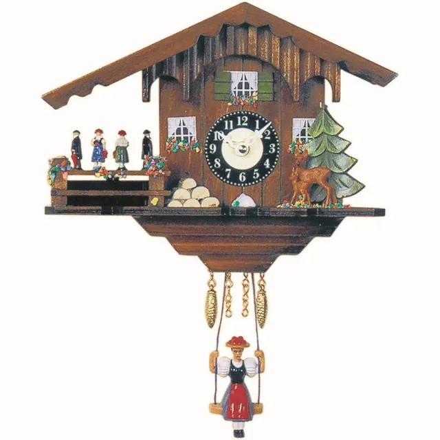 Engstler 224 SQT - Wandklok met schommel - Quartz meerkleurig