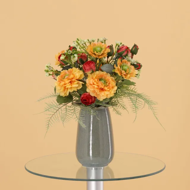 maxifleur Kunstplanten Handgebonden Kunstboeket Frieda Bern 35cm Oranje-Rood