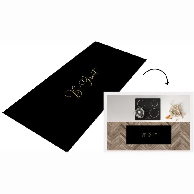 KitchenYeah Keukenloper - Loper keuken - Quote - Spreuken - Goud - Zwart - Keukenloper vinyl Multicolor