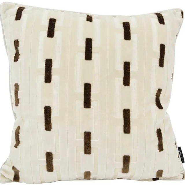 NOVÉE Chain Crème/Bruin Kussenhoes | 45x45 cm | Velvet/Polyester
