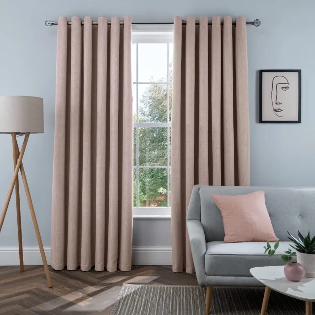 Sweet Living Verduisterende Gordijnen met Oogjes - Luxe Linnenlook - Set van 2 - 167x137 cm - Diverse Kleuren Blozen