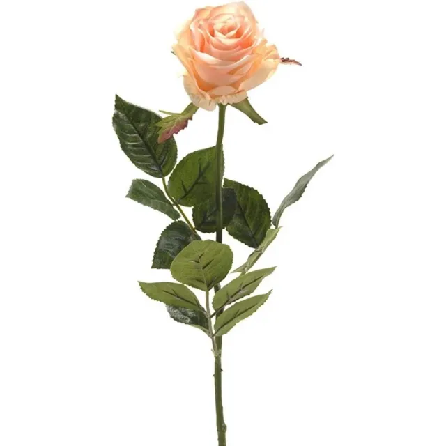 Emerald Kunstbloem roos Simone - zalm kleurig - 73 cm - decoratie bloemen Zalmroze
