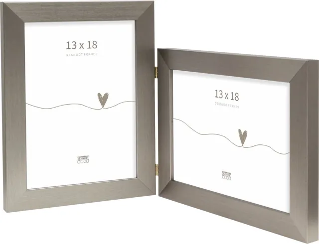 Deknudt Frames fotolijst S41VD1 H1V1 - zilver - tweeluik - 2x 13x18
