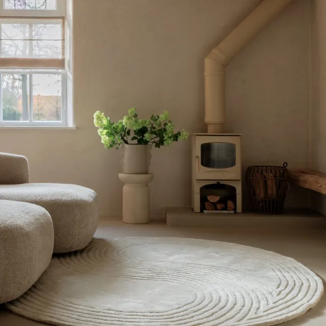 Nordic Weavers Rond design vloerkleed - Balans Dual ivoor 150