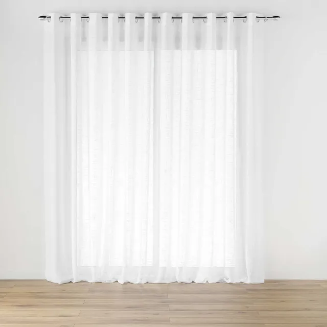 Douceur d intérieur Douceur d'intérieur - Brede vitrage met ringen en linnenlook HALTONA, wit, 400 x 240 cm