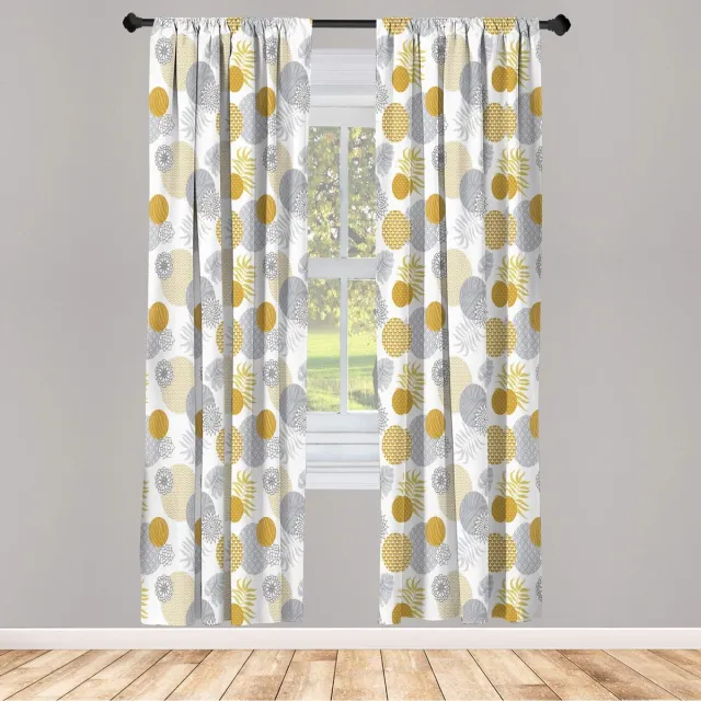 ABAKUHAUS Oriëntaalse gordijnen 2x75x175 cm – Microfiber, halfdonker, Aardegeel Aarde Geel