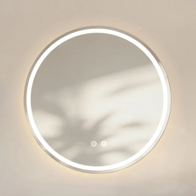 STILVORA Spiegel – 60 cm Rond Met Verlichting – Glas – Zilver – Wandspiegel Voor Badkamer Met Dimbaar Licht, Anti Condens en Touchbediening Silver