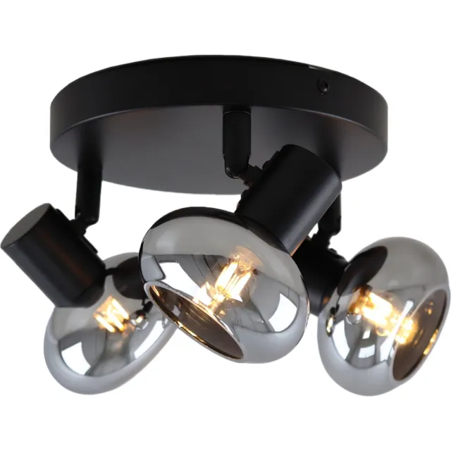 Olucia TANJU - Plafondlamp - Zwart - 3L - Geschikt voor Woonkamer/Slaapkamer/Kantoor/Horeca/Hal - Vorm: Rechthoek