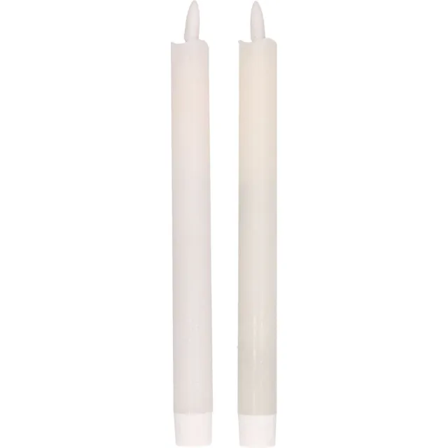 Magic Flame Dinerkaarsen - LED - 2x stuks - wit - 25 cm - met glitters - Woondecoratie - Elektrische kaarsen - warm wit