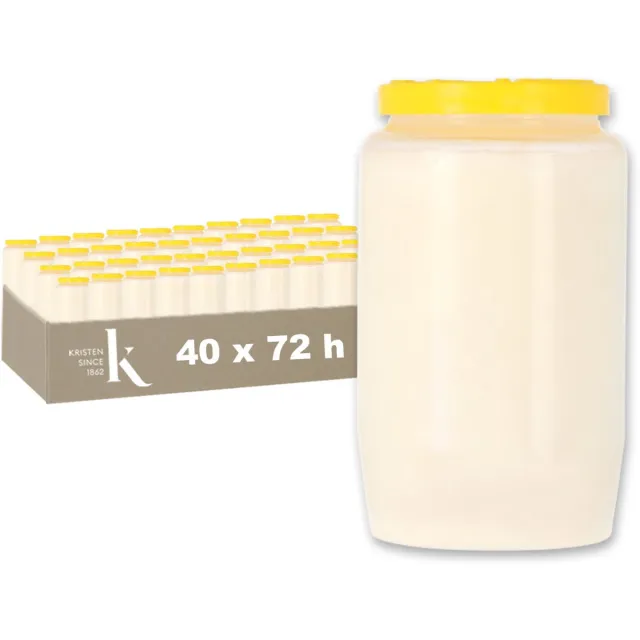 Kristen Kaars 3 Dagen Wit – Kaarsen – 40 Stuks – Herdenkingslicht – Grafkaars – Brandduur 72 Uur – Voor Binnen en Buiten