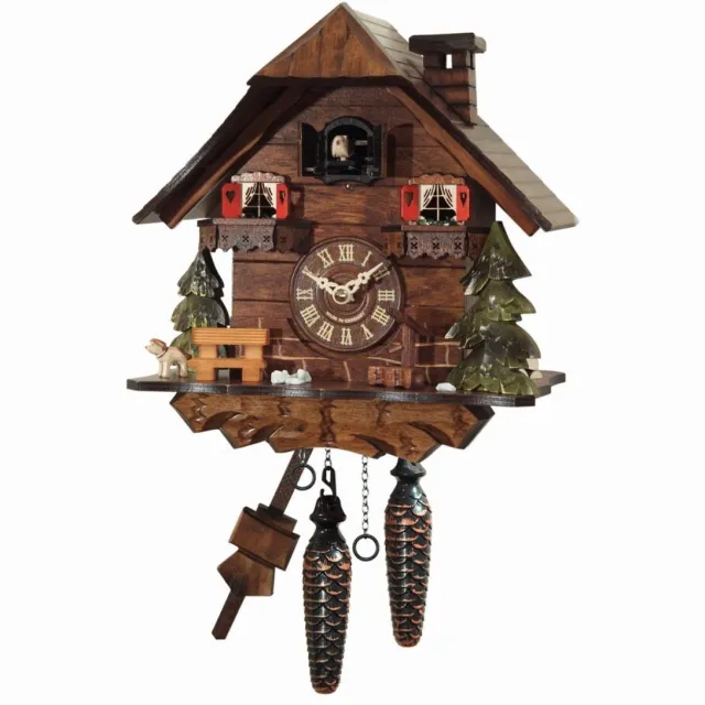 Engstler 433_Q - Koekoeksklok - Kwarts - Notenhout - 25,5 cm Bruin