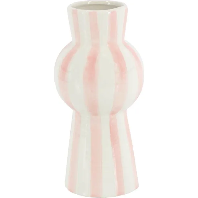 Homebound by Kolony HomeBound by KY | Vaas keramiek stripes roze | bloemenvaas