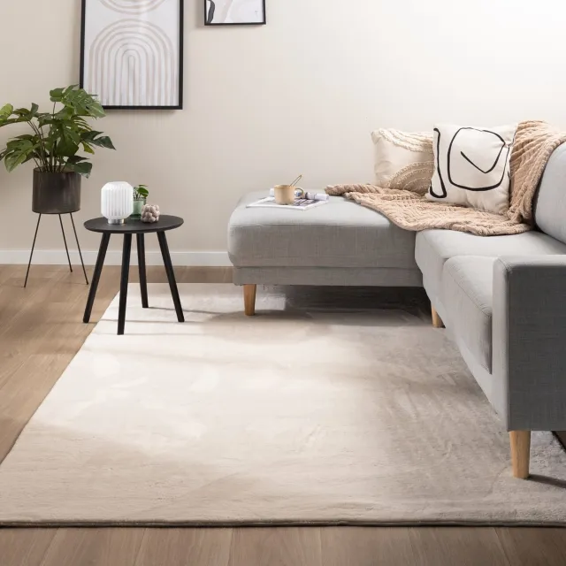 NATURL. Zacht laagpolig vloerkleed - Cozy Creme - 80x140cm Crème