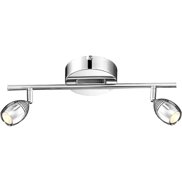 Globo LED plafondlamp spot strip verplaatsbare spot track lamp Globo MORELIA 56203-2 zilver