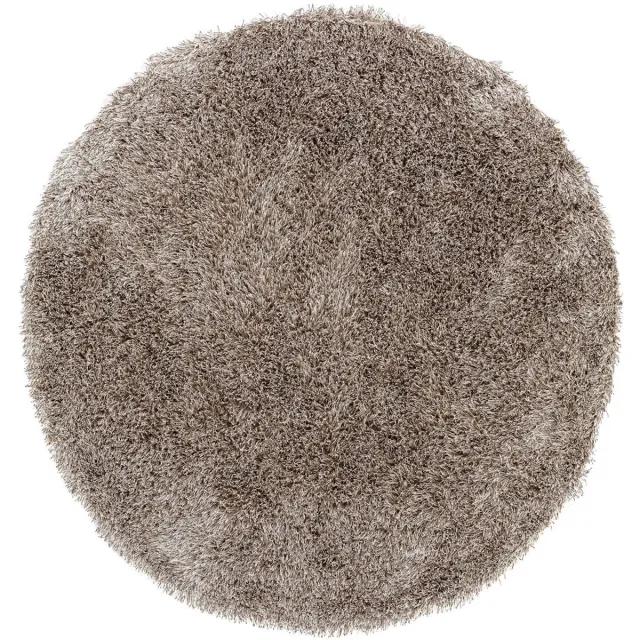 Must Living Crown vloerkleed rond polyester bruin - Ø150 cm Naturel