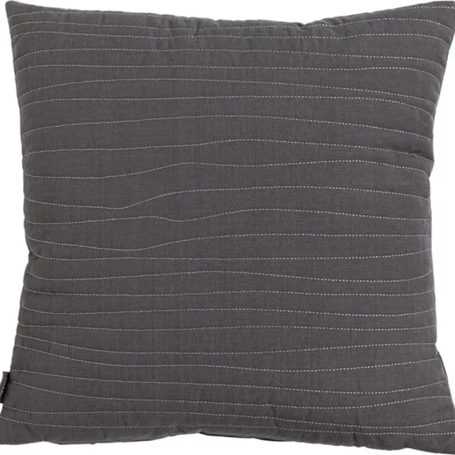 Hoyz Uneven Stitching Dark Grijs Kussen | 45 X 45 | Sierkussen Voor Woonkamer Of Slaapkamer