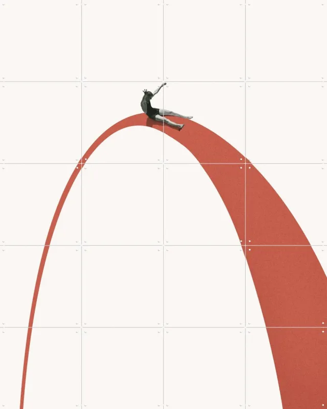 IXXI Enjoy the Ride, Maarten Léon - 80 x 100 cm - Grote wanddecoratie en posters - Line art, Illustraties, Vintage Lichte tinten