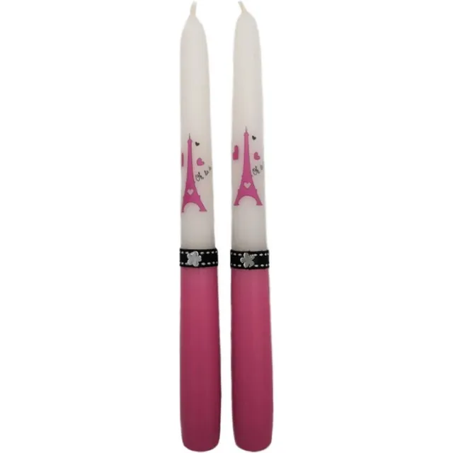 Van Licht Liefdes Cadeau Love Cadeau Kaarsen Paris Rosé set van 2 stuks wit/roos