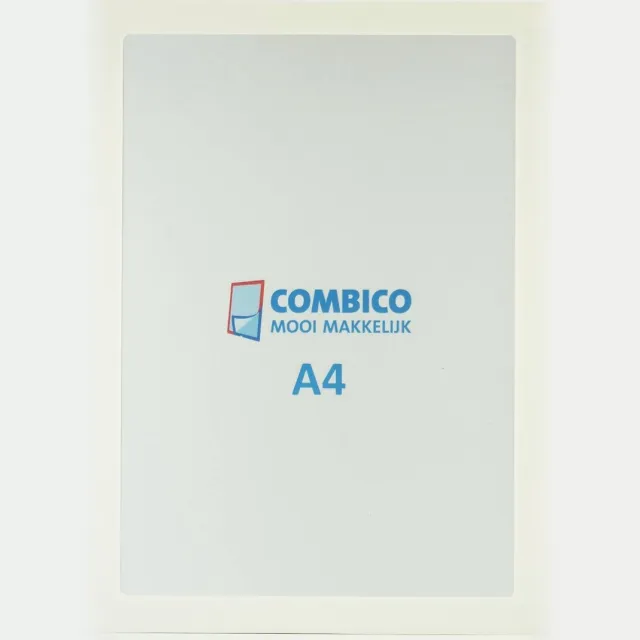 Infoframe by Combico Infoframe A4 wit met plakstrips-Magnetische wissellijst voor wanden en deuren-Informatielijst-Magneetdisplay-Fotolijst-Magneetlijst-Milieubewuste productie
