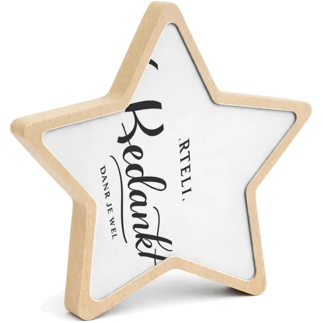 Mr Cadeautjes MDF fotolijst ster 14 x 13,5 - design Een krachtige waarderingsposter met botanische omlijsting ro | cadeau Wit