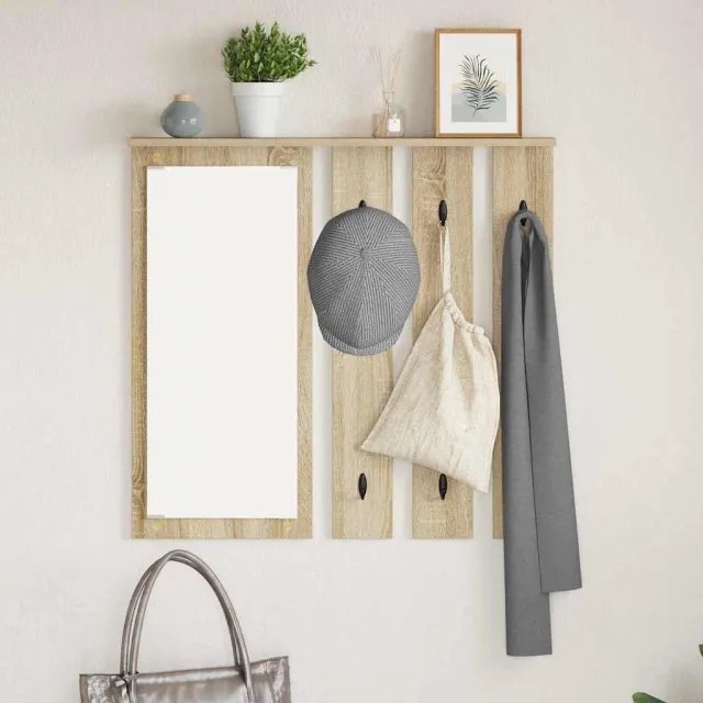 vidaXL Wandgemonteerde kapstok Sonoma eiken 84 x 10 x 80 cm Beige