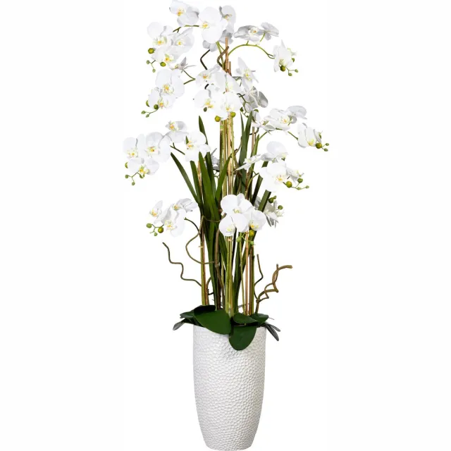 Kopu Kunstplant Orchidee 160 cm Wit in Hoge Bloempot - Phalaenopsis