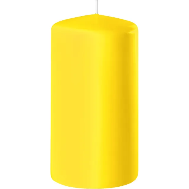 Enlightening Candles Cilinderkaars/stompkaars - geel - D6 x H8 cm - 27 branduren - Dikke kaarsen - Voor kandelaar of plateau