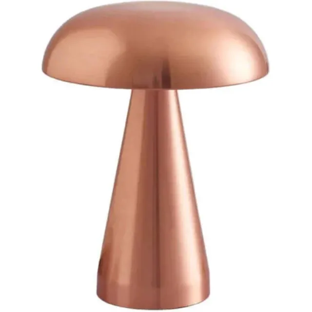 Taveo Bureaulamp - koper - USB-oplaadbaar - tafellamp - kantoorlamp - mushroom lamp - slaapkamer - paddenstoel - touch lamp