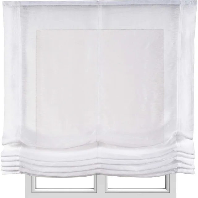 Storesdeco Vouwgordijn effen zonder stokken, basis doorschijnend, Wit 150x175 cm White