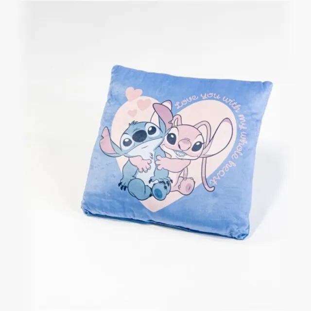 Lilo en Stitch Sierkussen Whole Heart - 35 x 35 cm - Velboa Blauw